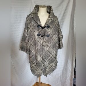 Plaid Women's  Poncho One Size